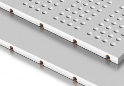 Variotherm akoestisch klimaatplafond koelplafond plafondkoeling gipsplaat fermacell met buis