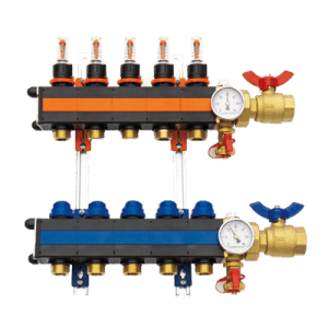 Variotherm kunststof vloerverwarming verdeler zonder pomp